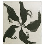 ５羽の黒い鳥